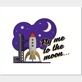 Fly me to the moon Posters and Art